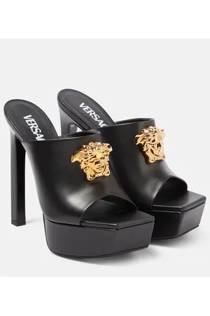 VERSACE Medusa leather platform mules