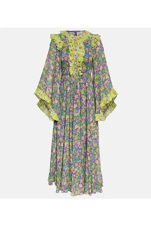 ALÉMAIS AlÃ©mais Dylan floral crÃªpe midi dress