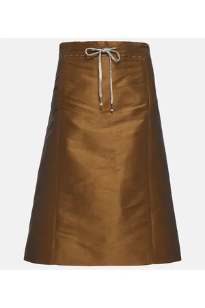 Maison Margiela A-line satin midi skirt