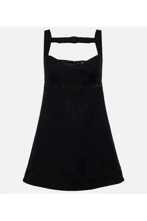 Patou Bow-detail cotton-blend tweed minidress
