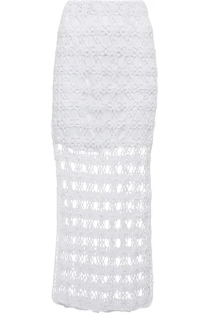 ANNA KOSTUROVA Rosette crochet cotton midi skirt