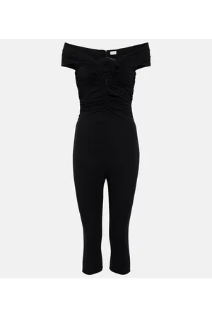 MAGDA BUTRYM Floral-appliquÃ© jersey jumpsuit