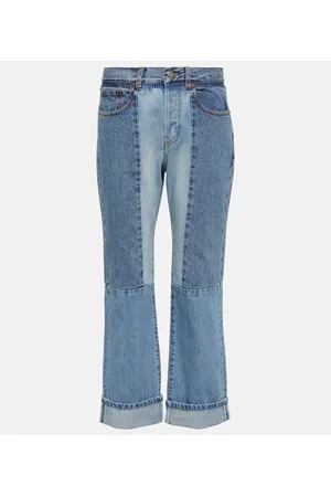Victoria Beckham Paneled high-rise straight jeans
