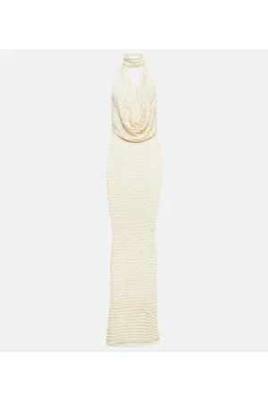 AYA MUSE Sequined halterneck maxi dress
