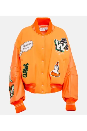 OFF-WHITE AppliquÃ© wool-blend bomber jacket
