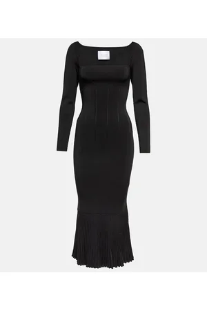 GALVAN Atalanta ribbed-knit midi dress