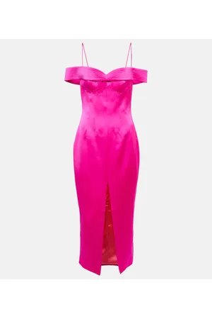 Rasario Off-shoulder satin midi dress