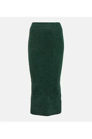 GALVAN Moonlight metallic knit midi skirt