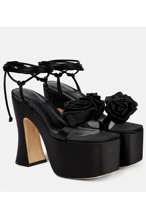 MAGDA BUTRYM AppliquÃ© satin platform sandals