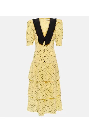 Alessandra Rich Floral silk midi dress