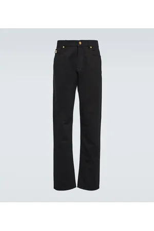 VERSACE Embellished mid-rise straight jeans
