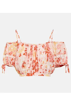 POUPETTE ST BARTH Bonny floral pleated crop top