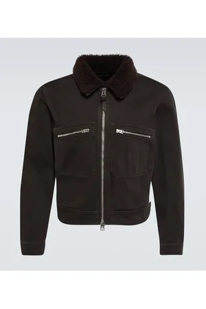 Tom Ford Faux shearling-trimmed cotton jacket