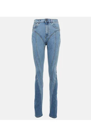 MUGLER Seam-detail high-rise skinny jeans