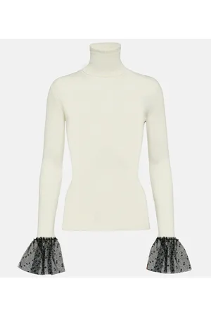 RED Valentino Ribbed-knit wool-blend top