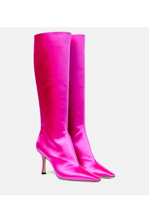 Jimmy Choo Agathe 85 satin knee-high boots