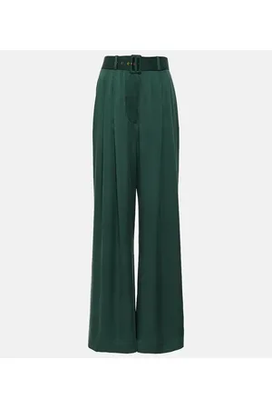 ZIMMERMANN Tuck silk satin wide-leg pants