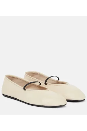 The Row Elastic leather ballet flats