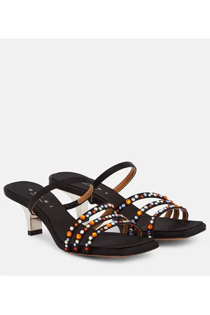 Marni Melrose crystal-embellished satin mules