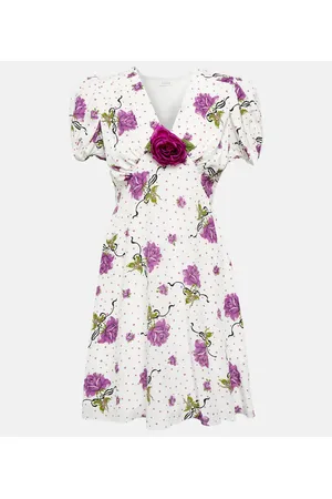RODARTE Floral Applique silk minidress