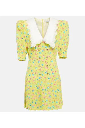 Alessandra Rich Floral silk minidress