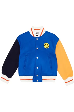 Palm Angels Colorblocked wool-blend varsity jacket