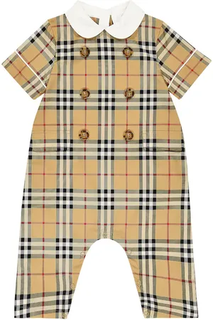 Burberry Baby checked cotton-blend onesie