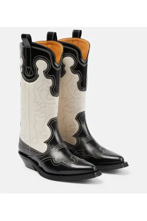 Ganni Leather cowboy boots
