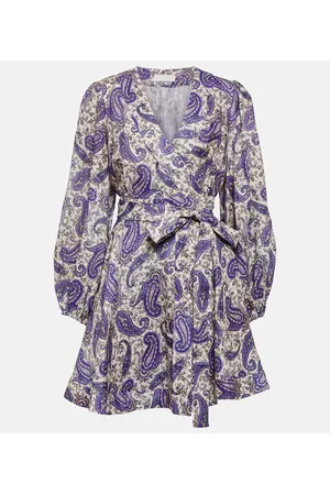 ZIMMERMANN Paisley linen wrap minidress