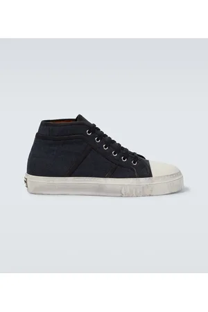 Dolce & Gabbana Denim leather-trimmed sneakers