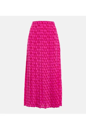 VALENTINO Toile Iconographe silk midi skirt