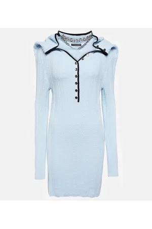 Y / PROJECT Chain-embellished wool minidress