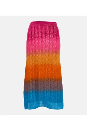 Etro Cable-knit wool midi skirt