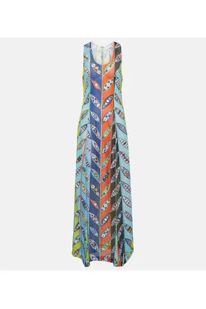 Puccini Girandole mesh maxi dress