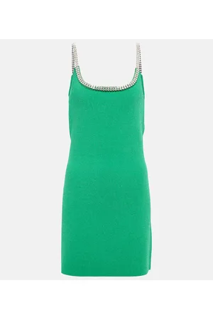 Paco rabanne Crystal-embellished knit minidress