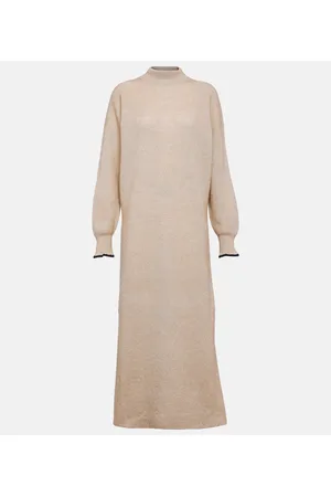 Brunello Cucinelli Alpaca and cotton midi dress