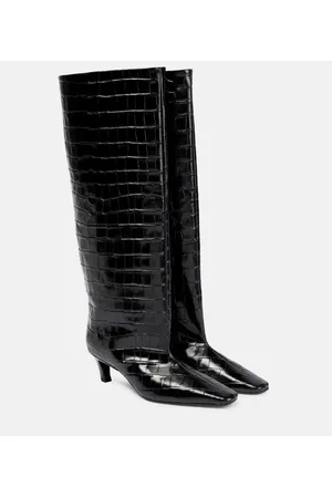 Totême Croc-effect leather knee-high boots