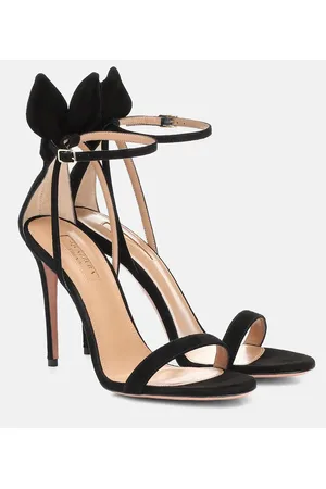 Aquazzura Bow Tie 105 suede sandals