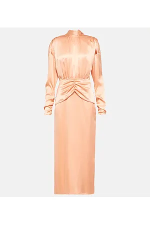 Alessandra Rich Tie-neck silk satin midi dress