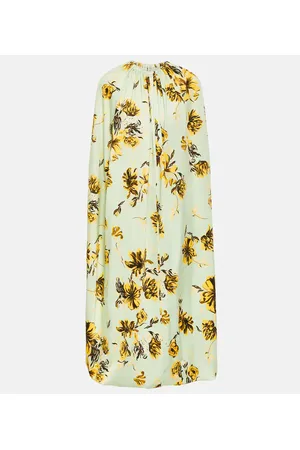 Jil Sander Floral caped midi dress