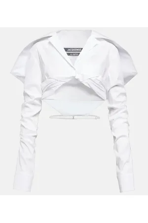 Jacquemus La Chemise Meio cotton cropped shirt
