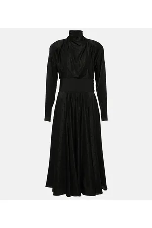Alaïa AlaÃ¯a Tie-neck silk-blend midi dress