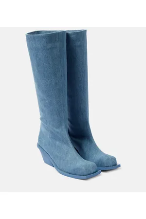 Gia Borghini Blondine denim knee-high boots