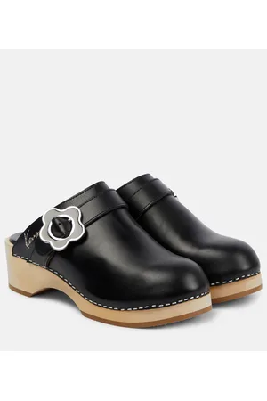 Kenzo Buckle-detail leather clogs