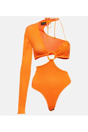 Roberta Einer Legato asymmetrical cotton-blend bodysuit