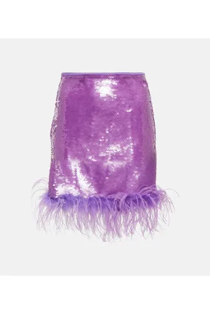 GIUSEPPE DI MORABITO Feather-trimmed sequined miniskirt