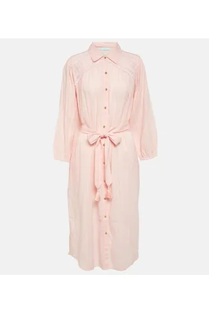 Melissa Odabash Cressida belted cotton shirt dress