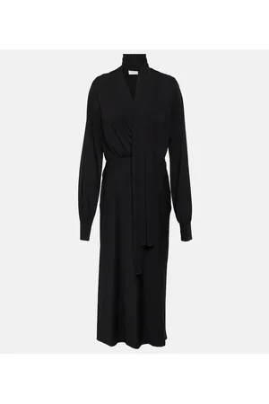 Sportmax Disegno silk crÃªpe midi dress