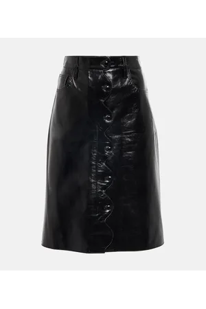 Citizens of Humanity Scallop leather midi skirt
