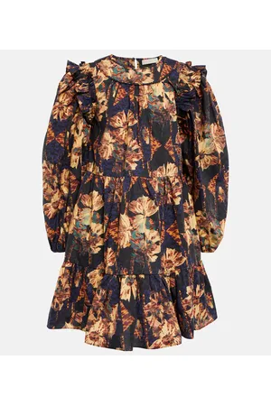 ULLA JOHNSON Rhea floral cotton poplin minidress